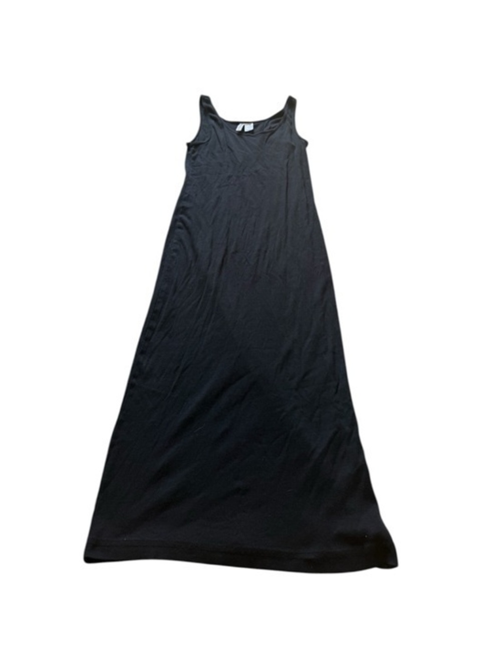 H&M Divided Black Midi Dress Medium Sleeveless Ribbed Minimalist A-Line